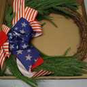 Daifunli Patriotic Wreath for Front Door 16 Inch Red White Blue Wreaths Memorial Day 250th Anniversary 4th of July American Flag Decorations for Independence Day Wall Window Home Porch Holiday Decor