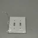 Double Toggle Light Switch Cover Plate White Classic Decorative Light Switch Plates Cover 2 Gang Wall Plate Switch Cover, 2 Pack