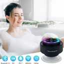 XLEADER Pro Shower Speaker (Upgraded) Certified IPX7 Waterproof Bluetooth Speaker, 8W Crystal Sound&Rich Bass, 15H Playtime, with Suction Cup, Silicone Lanyard, Ideal Gifts, SoundAngel Mate(2 Gen) (Dot Light)