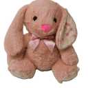Holiday Home Pink Bunny with Ribbon Plush