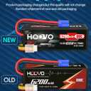 HOOVO 4S 14.8V 80C 6200mAh RC Lipo Battery Hard Case with EC5 Connector for FPV UAV Drone RC Quadcopter Helicopter Airplane Racing (1 Pack)