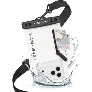 Case-Mate IP68 Waterproof Phone Pouch with Zip Pocket for 3 Cards & Cash - Large Floating Phone Case w/Crossbody Lanyard - Beach Cruise Ship Travel Essentials Compatible w/All Devices - Sand Dollar