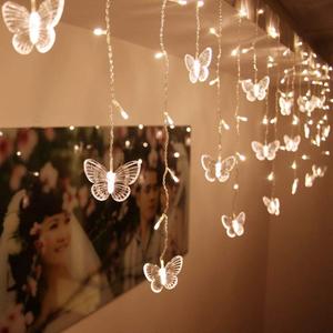 Led Curtain Lights USB Powered 8 Modes Butterfly Fairy Lights  61 LEDs for Christmas Bedroom Dorm Room Decoration