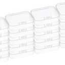 PATIKIL 2.6x1.8x1 Inch Clear Storage Box with Hinged Lid, 20Pack Plastic Stackable Rectangle Organizer Container for Bead Jewelry Small Item Art Craft Project