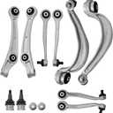 Front Lower Upper Control Arm Suspension Kit Compatible with Audi A4 A5 S5 A6 A7 Q5 RS5 RS7 S4 S6 SQ5 2008-2018, For Porsche Macan 2015-2023 Replace 8K0407505A 8K0407506A 8K0407509A