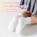 DarkCom Toddler Baby Socks Ruffle Girls Grip Non Slip 6 Pairs Socks for Kids Cute Athletic Ankle Frilly 6M-5Years