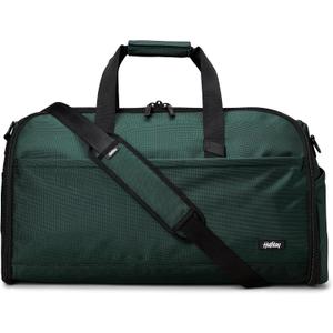 Halfday Convertible 2-in-1 Premium Garment Duffel Weekender Bag 45L: Wrinkle-Free Travel (Hanging Suit Compartment, Shoe Pockets, Trolley Sleeve), Balistic Nylon Carry-on, Palm