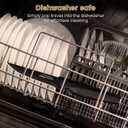 Amorston Steak Knives, Steak Knives Set of 8, Stainless Steel Steak Knife Set, Serrated Knives Dishwasher Safe, Elegant Black