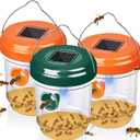 Wasp Traps for Hunting Wasps, Bees, Hornets, Insects, Yellow Jacket Traps, Wasp Trap Catcher, Reusable Solar Powered Hanging for Outdoor, 3 Packs