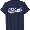 Wildcats Vintage Sports Name Design Gifts Men Women Kids Boy T-Shirt (Blue, L)
