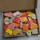 PATIKIL 250g/0.55LB Irregular Ceramics Mosaic Tiles, 0.79"-1.57" Mosaic Stained Tile Broken Porcelain Pieces Stones Bulk for DIY Craft Making Vases Home Decoration, Red Yellow