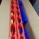 Giant 4 Row Game with Carrying Bag and Mesh Fabric .Giant 4-to-Score Game Set Suitable for Indoor and Outdoor Holiday Parties and Family Gatherings. Blue red, Large