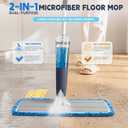 24" Spray Mop Wet Dry Heavy Duty 28oz 55" Handle 2 Pads Blue