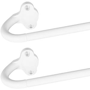 TVWOO 4 Pack Wrap Around Curtain Rods,White Curtain Rods 28 to 48 Inch,5/8 Inch Adjustable Blackout Curtain Rod Set with Bracket,Room Darkening Window Rod,Metal Hidden Curved Drapery Rods 28-48",White