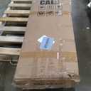 Herringbone 40 in. x 80 in. Dignity Blue Painted MDF Modern Bi-Fold Double Barn Door with Sliding Hardware Kit