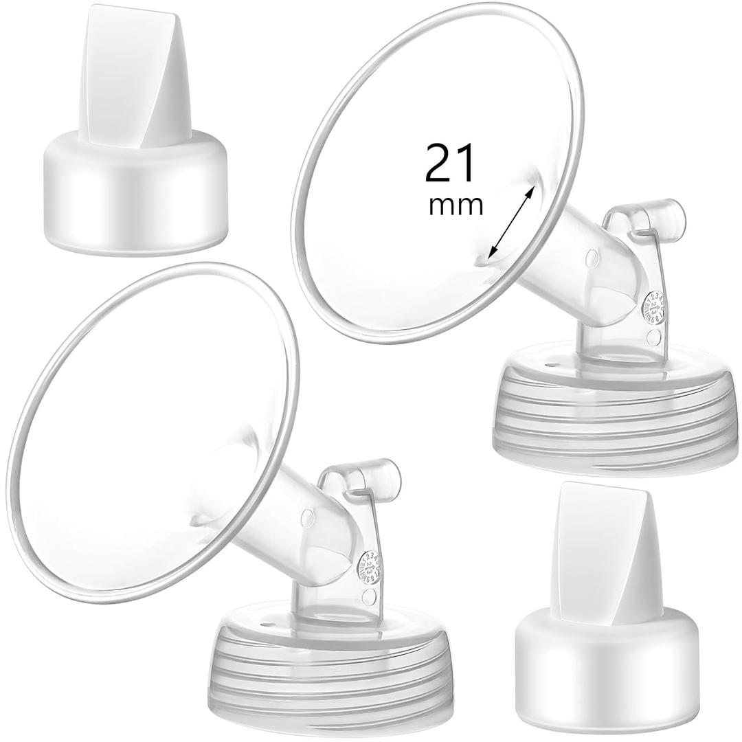 Momstouch 21mm Flange and Duckbill Valve Compatible with Spectra S1 S2 9 Plus Breastpump Replacement to Spectra Pump Parts, Not Original, Replace Accessories