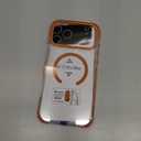 DEERLAMN Strong Magnetic Case for iPhone 17 Pro Max 6.9-Inch,[Compatible with Magsafe][Military Grade Drop Protection] Clear Slim Shockproof Protective Phone Cover-Transparent+Orange