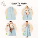2-Pack Baby Sleep Sacks, Zipper Wearable Blanket - 0.5TOG Organic Cotton, Lightweight, Soft Cozy Toddler Sleeping Sack 6-12 months,Easy to Wear Large Newborn Transition Swaddles Sleepsacks(Glacier, M)