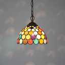 Tiffany Pendant Light Fixtures Plug in Hanging Lamp Multicolored Stained Glass Kitchen Island Light for Home Decor Dining Living Room Study Hallway