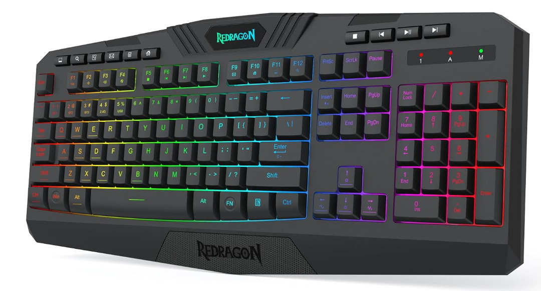 Redragon K503 Wireless Gaming Keyboard, 3Mode (2.4G/BT/USB), RGB LED Backlit, Multimedia Keys, Fully Programmable Silent Membrane Keyboard with Wrist Rest for Windows PC Games (Black)