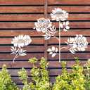 4 x 6pcs Garden Fence Large Flower Stencils on Wood, Wall Stencils Sunflower Paint Template Floral Drawing Stencils for Wall Decoration Home Floor Decor