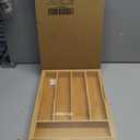 Expandable Bamboo Kitchen Drawer Organizer for Cutlery and Utensils, Adjustable Bamboo Wood Cutlery Tray in Drawer for Flatware and Silverware in Kitchen, (Natural) (7 Slots Expandable)