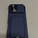 SSLOTSCASE for iPhone 17 Pro Max Case with 2X Privacy Screen Protector, Card Holder & Kickstand & Slide Camera Cover & Camera Stand, Multi-Functional Wallet Phone Cover for iPhone 17 Pro Max, Blue