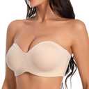 Strapless Bra Bandeau Seamless Underwire Non-Padded Bras for Women
