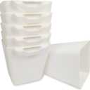 6 Pack Hanging Cup Holder Rolling Cart Organizer Accessories Trolley Basket Storage Hanging Bucket Hanging Container for Kids (White)