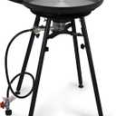 ONLYFIRE GRILLS Propane Paella Burner Stand Set with 21" Paella Pan, Outdoor Gas Stove Cooking Kit, Portable Gas Burner with Wok for Backyard Camping Tailgating RV, 4FT Hose, 60000BTU, GS300