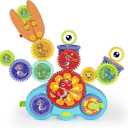 STEM Gears Toys for Kids Ages 3+, Creative Learning Building Blocks, 13Pcs Educational Construction Toy Set, Electric & Manual Dual Mode, Versatile Gear Playset Gift for Boys & Girls