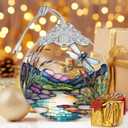 2 x Dragonfly Stained Glass Ornament - Christmas Tree Decor, Gift Exchange Idea