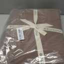 MooMee Bedding Duvet Cover Set 100% Washed Cotton Linen Like Textured Breathable Durable Soft Comfy (Solid Brown, Queen 90"x90")