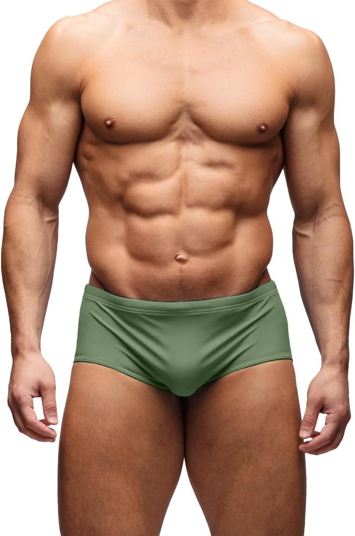MIZOK Mens Boxer Swimsuits Bikini Swimwear Bathing Suit Shorts (M)