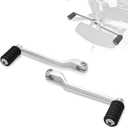 FOVPLUE Heel/Toe Shifter Levers,Front+Rear Shifter Pegs for Harley '86-'17 FL Softail, 88-up Touring CVO Road Glide Street Glide Electra Glide Road King and '08-up Trike, Chrome#1