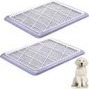 Mifoci 2 Pcs Dog Potty Tray Mesh Puppy Training Pad Holder Floor Protection Portable Pee Pad Pet Toilet Training Tray Litter Box Corner for Medium and Large Dogs 25.6 x 18.9 x 1.2 Inch