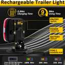 Wireless Trailer Lights Magnetic, Rechargeable Magnetic LED Tow Light with 2 Mounting Options, 110° Adjustable Wireless Towing Tail Light Kit for Car, Truck, Boat, RV, Vehicle, Caravan, Camper