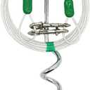 Petest 16 Inch Spiral Stake with 15ft Reflective Tie-Out Cable for Medium Dogs Up to 60 Pounds DarkGreen & Silver