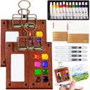 Mini Watercolor Paint Set, Portable Travel Watercolor Kit with 12 Colors, 2Pcs Wooden Palette, 2 Sketchbook & Metal Clip, 4 Brushes - Pocket Art Supplies for Artists, Adults, Beginners & Outdoor Paint