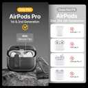 MAGEASY Odyssey AirPods Pro 2 Case Cover Rugged with Secure Lock, Carabiner Clip for Drop Protection, Wireless Charging Compatible Apple AirPod 1st 2nd Generation (Metal Blue Gray)
