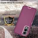 ONOLA Compatible with Samsung Galaxy S25 Edge Case with HD Screen Protector, Heavy Duty Shockproof & Dropproof 3-Layer Cover Phone Case for Galaxy S25 Edge (WineRedPink)