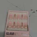 Glamnetic Press On Nails - Cherry Bow | Medium Almond Fake Nails with Pink French Tips, Lace Trim & 3D Cherry Accents in Glossy Finish, Salon Quality | 15 Sizes - 30 Nail Kit with Glue