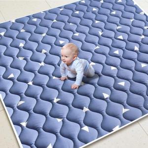 Premium Foam Baby Play Mat for Floor, 50x50 Playpen Mat, Thicken One-Piece Crawling Mat, Non-Slip Cushioned Baby Playmats for Infants, Babies, Toddlers, Play & Tummy Time (Dream Blue)