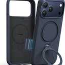 TORRAS Q3 Silicone for iPhone 17 Pro Max Case with Stand, Fit for MagSafe, Liquid Silicone Cozy Grip, 360 Spin Stand, Camera Control, Protective for iPhone 17 Pro Max Phone Case Silicone, Deep Blue