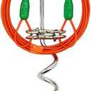 Petest 16 Inch Spiral Stake with 15ft Tie-Out Cable for Medium Dogs Up to 60 Pounds DarkGreen & Orange