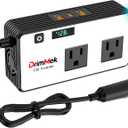 200W Car Power Inverter, Car Plug Adapter Outlet 12V to 110V Converter with 24W USB Fast Charging Port, Dual AC Outlet for Laptop, Vehicles, Camping (LED Display) (White)