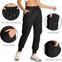 smawell Women's Hiking Cargo Pants with Pockets Lightweight Quick Dry Joggers Travel Camping Outdoor Pants (Black)