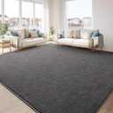 TWINNIS Large Area Rugs for Living Room Bedroom, 4x6 Feet, Super Soft Indoor Thickened Memory-Foam Carpets Easy-Cleaning, Modern Aesthetic Minimalist Comfy Rug for Kids Room Home Decor, Dark Grey