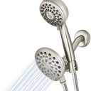 Waterpik One-Touch Dual 2-in-1 Shower System With Rain Shower Head and 7-Mode Hand Held Shower Head, Brushed Nickel XPB-139E-769ME