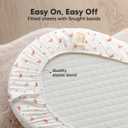 2-Pack Organic Bassinet Sheets for Girls, Boys - 100% Cotton Bassinet Mattress Sheets Compatible with Halo Bassinest Swivel Sleeper, Graco, Baby Delight, Chicco, Fitted Bassinet Sheets (Butterflies)